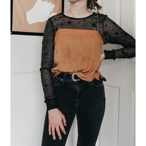 sparkle star sheer shirt - pacsun